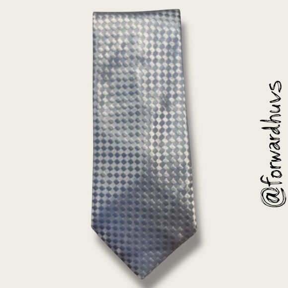 Donald J. Trump Signature Collection Neck Tie – 100% Silk Light Blue Checked - Picture 8 of 9